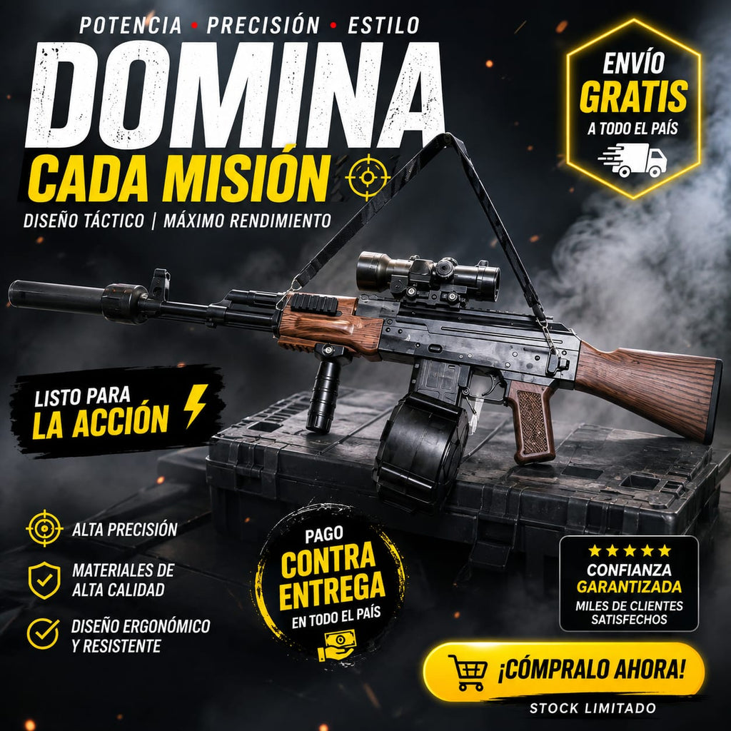 Rifle Ametralladora de Juguete de Balas de Gel / Hidrogel (GEL BLASTER DE IMPACTO)